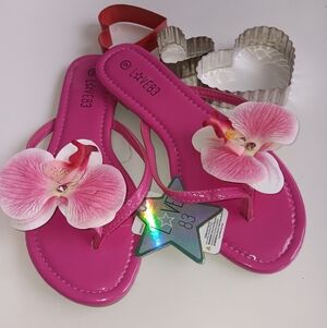 Pink Kids Sandals with Floral Design